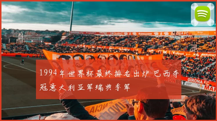 1994年世界杯最终排名出炉 巴西夺冠意大利亚军瑞典季军